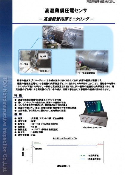 高温薄膜圧電センサ -高温配管肉厚モニタリング-（2021～）