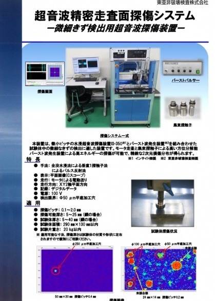 超音波精密走査面探傷システム（微細きず検出用超音波探傷装置）