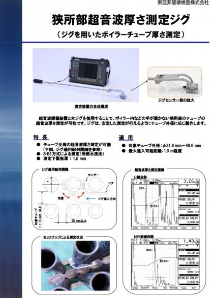 狭所部超音波厚さ測定ジグ（ジグを用いたボイラーチューブ厚さ測定）（2019～）