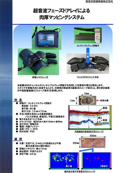 超音波フェーズドアレイによる肉厚マッピングシステム(FlexoFORM)